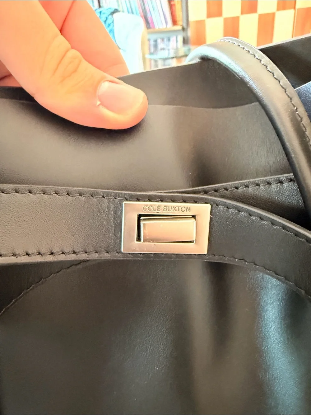 Cole Buxton Leather Holdall Smooth Black